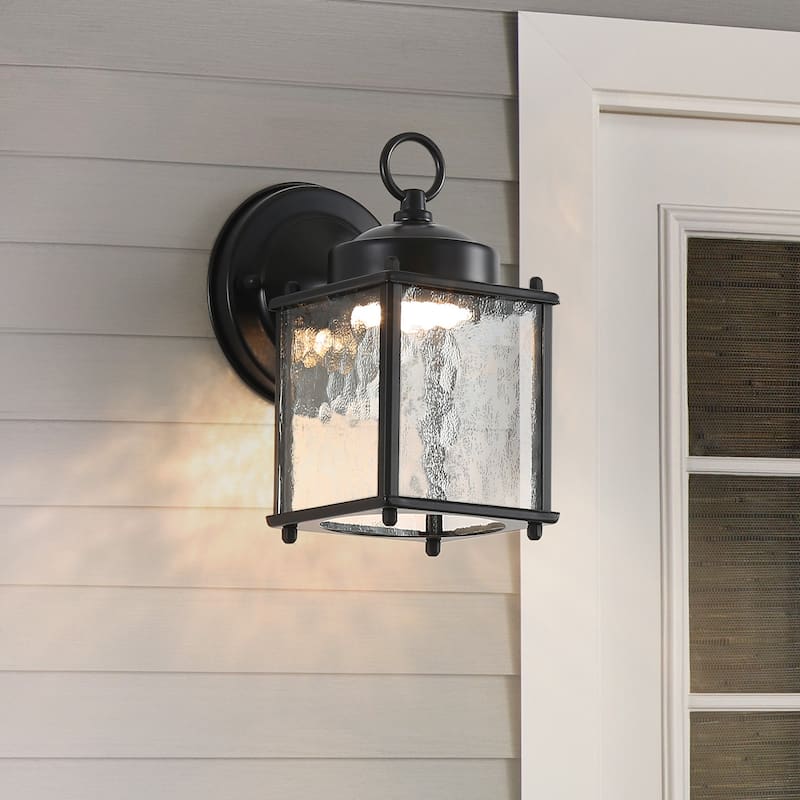 Outdoor Wall Sconce Lights with Clear Glass, Outdoor Garage Sconce Lighting Waterproof Farmhouse for House Patio Doorway - Black