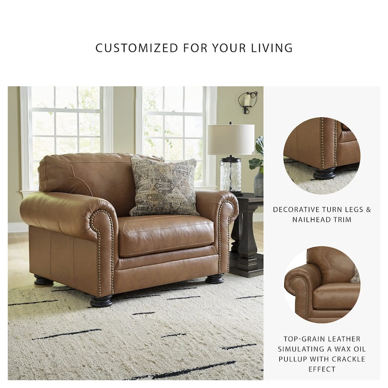 Signature Design by Ashley Carianna Caramel Oversized Chair - 54"W x 40"D x 40"H