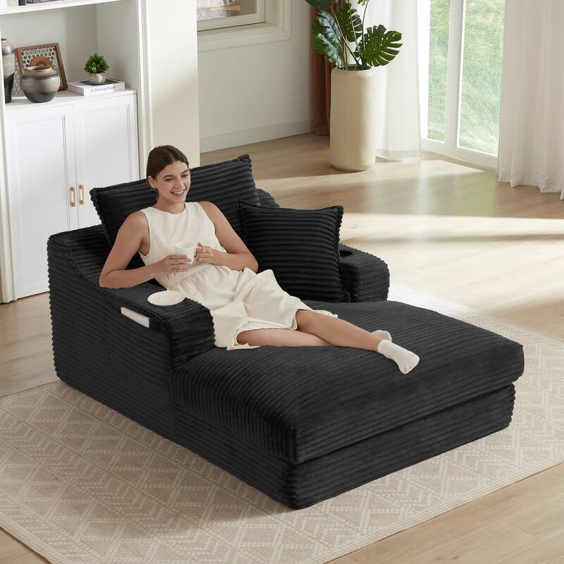 Rossetta 47'' Modern Comfortable Unique Cushion Design Cushioned Compression Corduroy Sofa with Spacious Depth