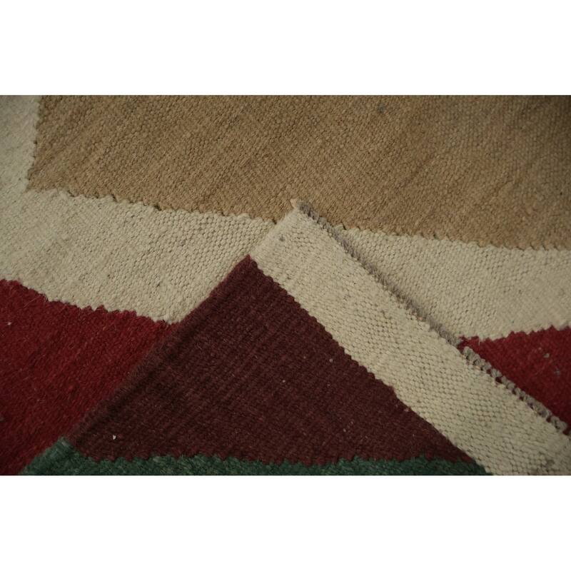 Hand Woven Oriental 100% Wool Carpet Southwestern Modern Multi-Colored Kilim Area Rug - 10' 10'' X 8' 10''