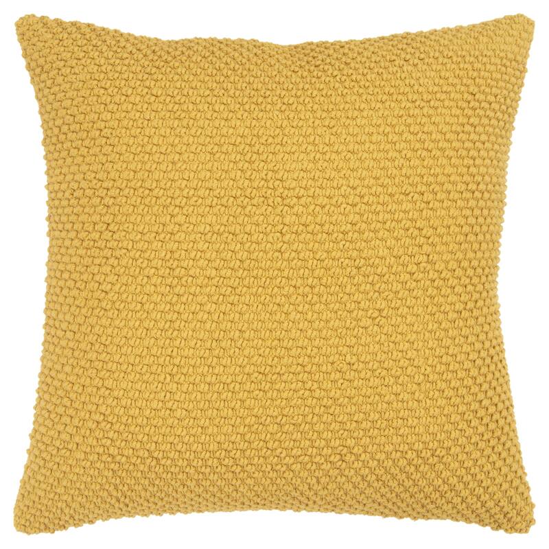 Rizzy Home Transitional Solid Light Texture Throw Pillow, 20-inch - Cover Only - Gold