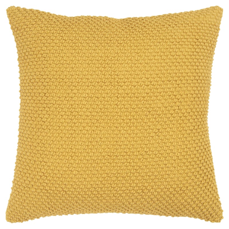 Rizzy Home Transitional Solid Light Texture Throw Pillow - Cover Only - Gold