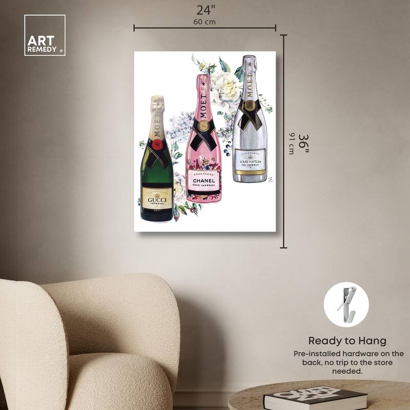 Doll Memories - Champagne Floral Acrylic by Art Remedy, Ready to Hang