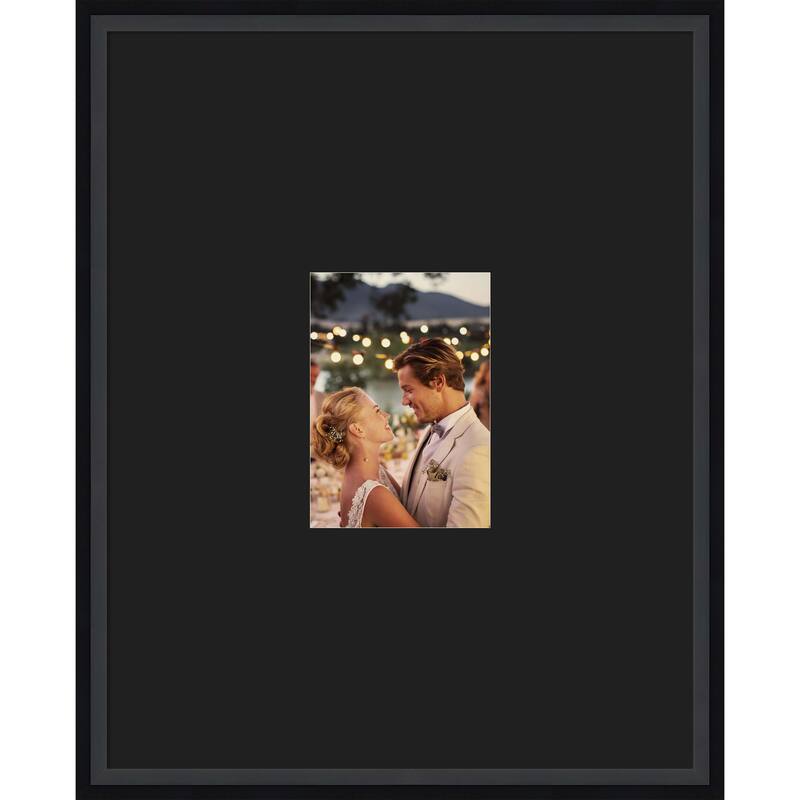 Lucie Black Framed Picture Frame, Photo Frame - 16x20 Matted Black 5x7 - Lucie Black