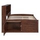 preview thumbnail 13 of 12, Full Size Wooden Captain Bed with Storage Headboard, 4 Drawers and 2 Side Cabinets