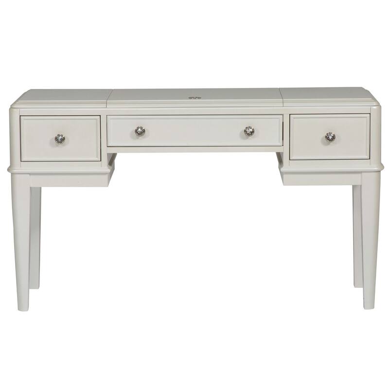 Stardust Iridescent White Vanity Desk