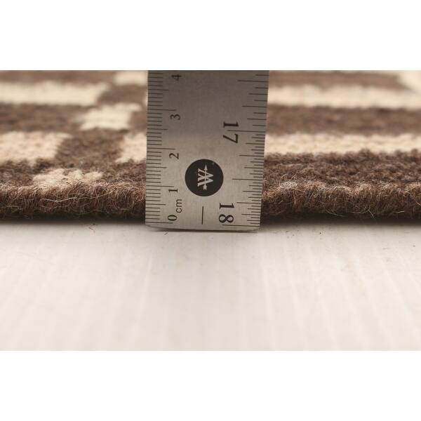 ECARPETGALLERY Flat-weave Ankara FW Light Khaki Wool Kilim - 5'7 x 7'9 ...