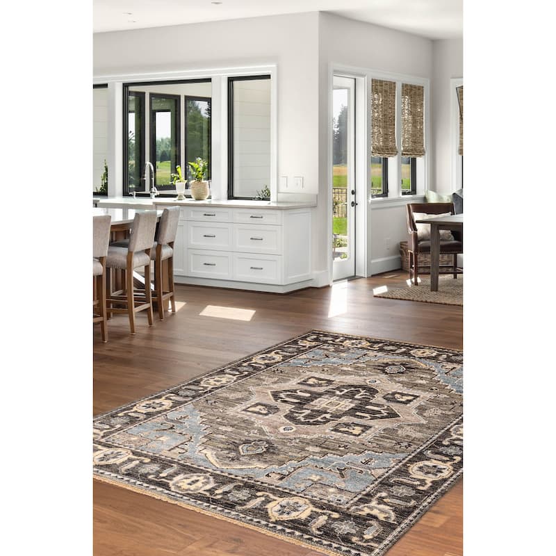 ECARPETGALLERY Hand-knotted Jules Serapi Grey Wool Rug - 8'0 x 9'10