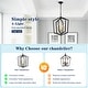 preview thumbnail 8 of 13, 18.11" Matte Black & Gold 4-Light Industrial Chandelier for Dining & Living Room (E12 Bulbs Not Included)