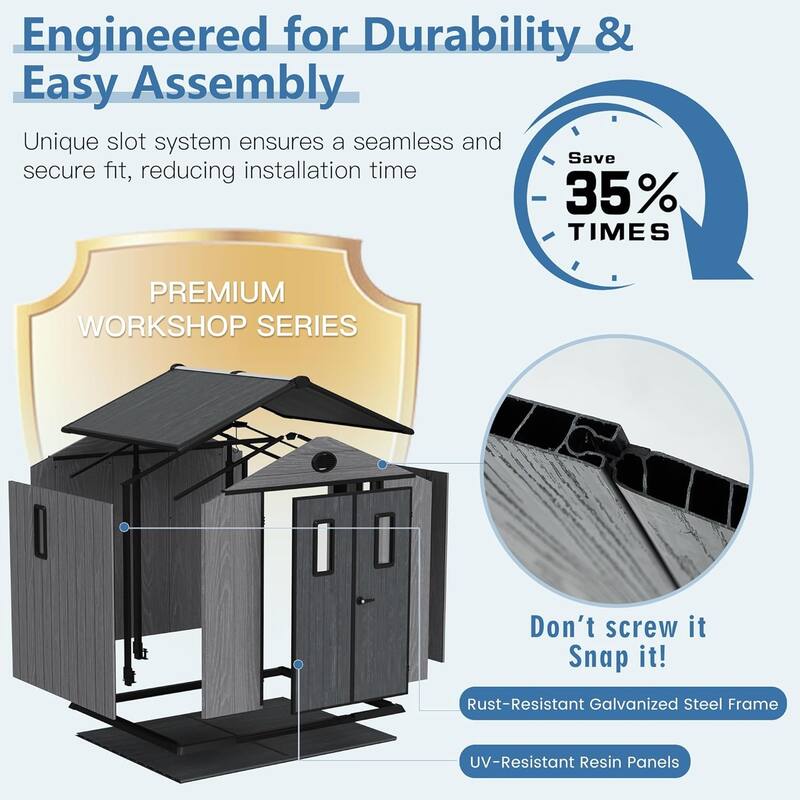 Bezseller Outdoor Storage Tool Shed with Door and Floor