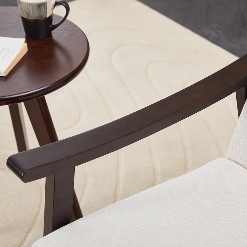 Accent Chair, Mid-Century Modern Armchair with Solid Wood Legs, Reading Leisure Chair with High Back for Living Room