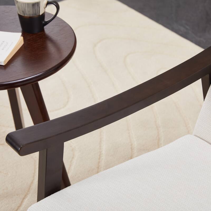 Medieval-inspired Modern Armchair with High back Upholstered Chair, Solid wood legs, Leisure reading chair