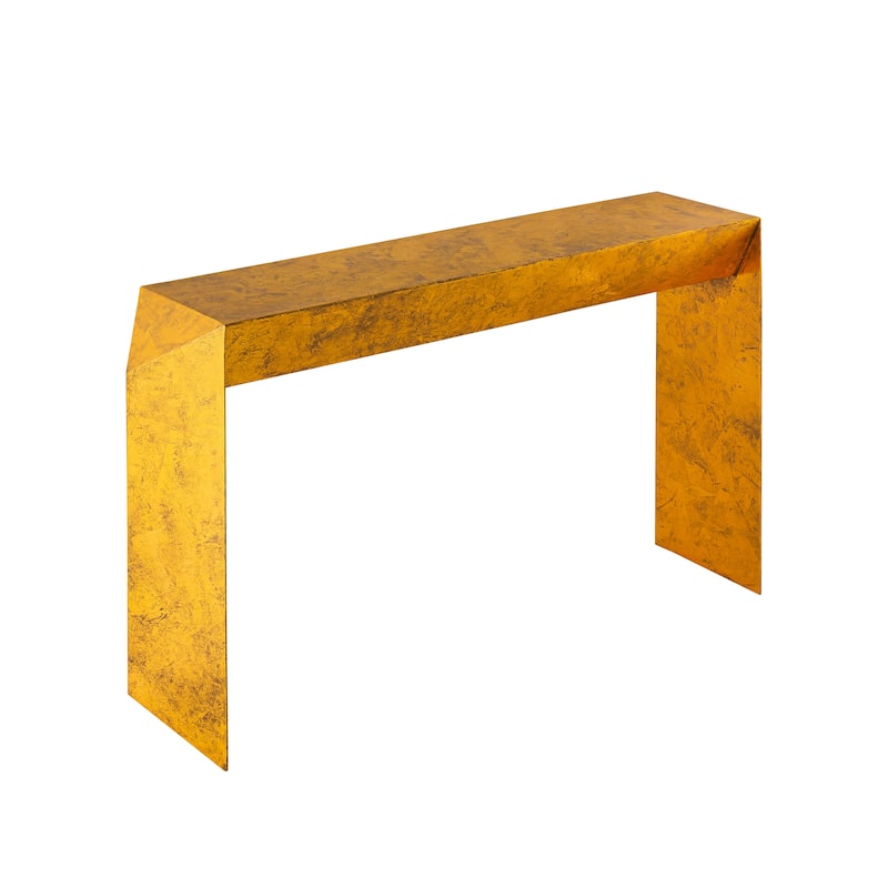 Pasargad Home Katya Antique Finish Iron Console Table - W12"XL41.75"XH30" - Gold