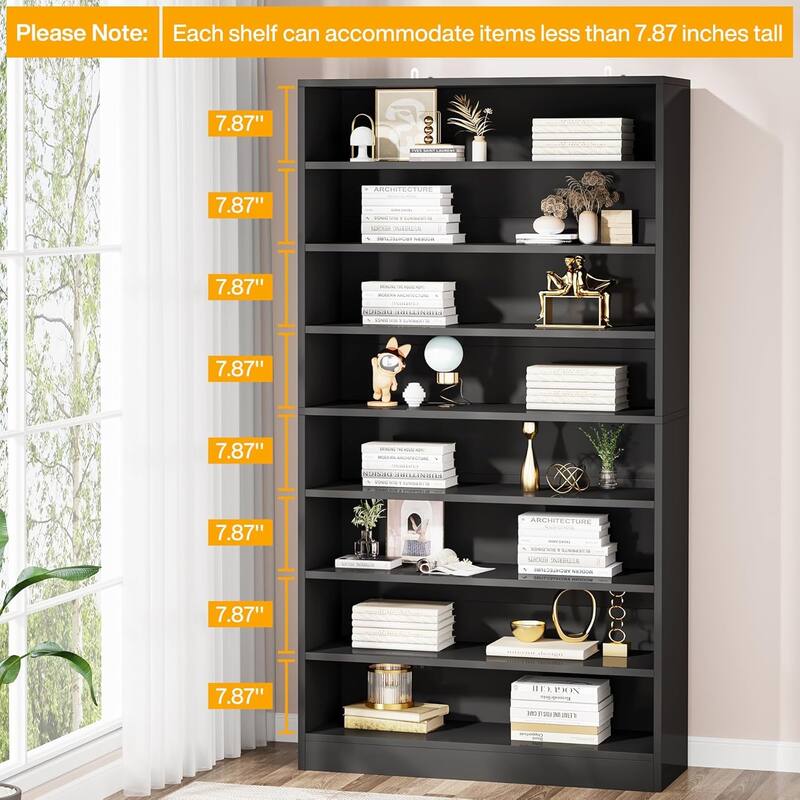 Large Bookcase, Open Display Shelf, Storage Cabinet Organizer Bookshelf for Living Room, Home Office, Library, Bedroom