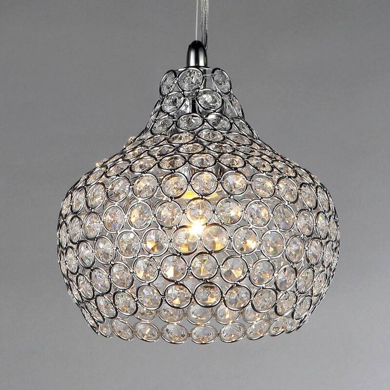 Chrome and Crystal Chandelier 10-inch