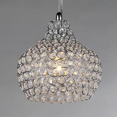 Chrome and Crystal Chandelier 10-inch