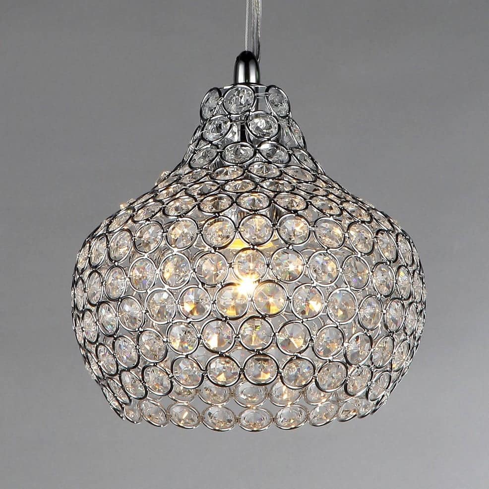 Chrome and Crystal Chandelier 10-inch