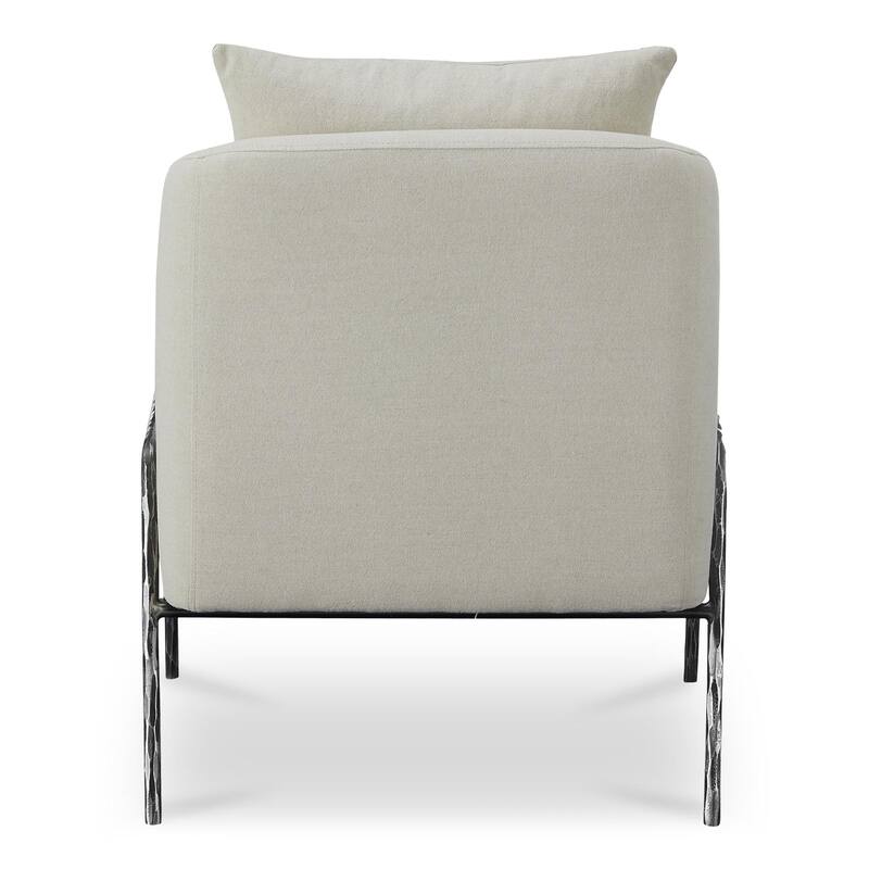 NADAAL STUDIOS Riley, Accent Chair Cotton Linen Blend, Light Grey