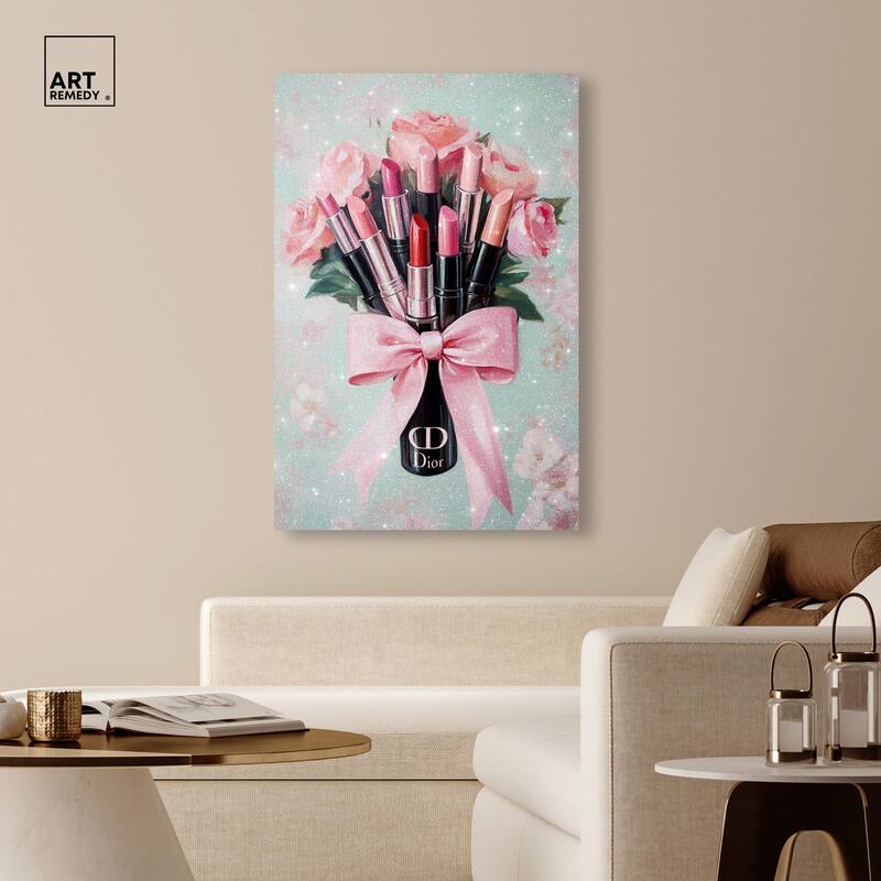 Petitie Bouquet of Lipsticks Canvas by Art Remedy, Gallery Wrapped