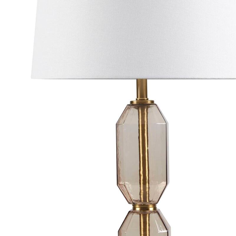 Faceted Brown Glass Table Lamp Brown See below