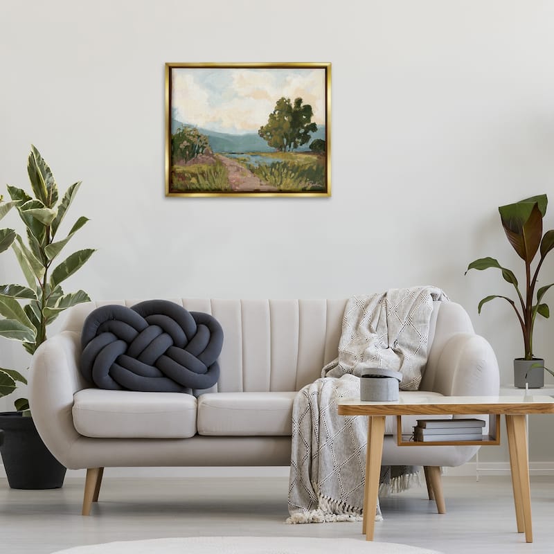 Stupell Path to Distant Countryside Framed Floater Canvas Wall Art Design By Sara Baker