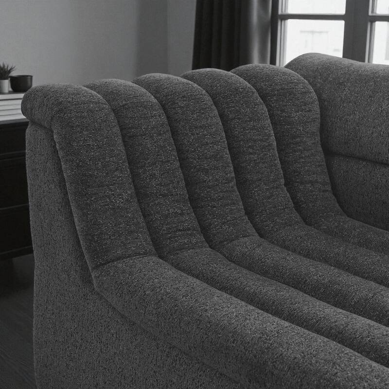 135" Chenille U-Shaped Modular Sectional Couch with Chaise, Movable Ottoman, Deep Seat Boneless Sofa for Living Room