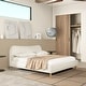 preview thumbnail 9 of 19, Roman Boucle Faux Sherpa Curved Headboard Upholstered Platform Bed