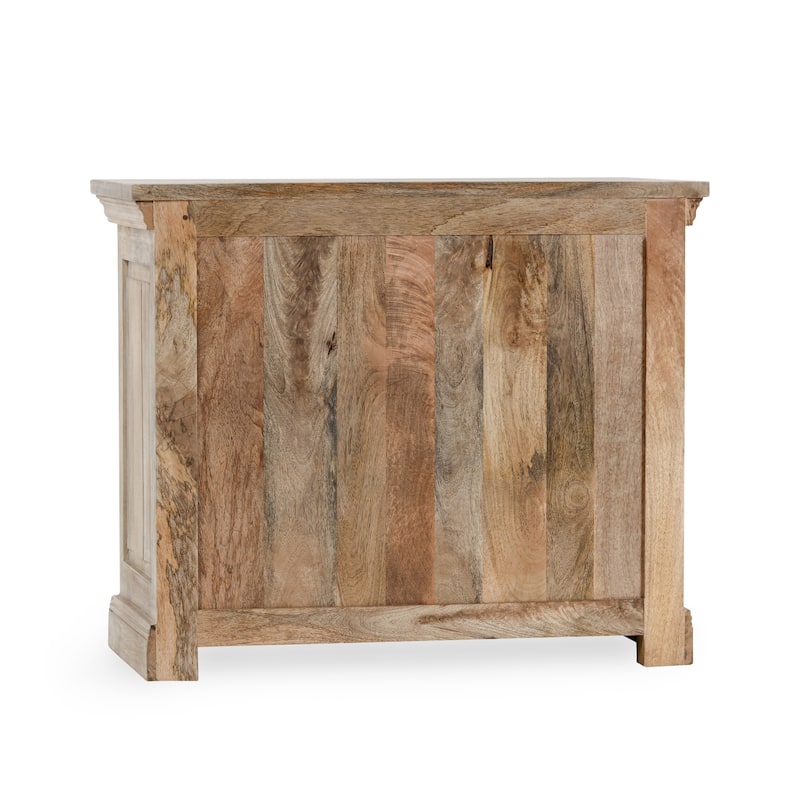 Classic Home Adelaide Three-Door Mango Wood Nightstand in White Wash