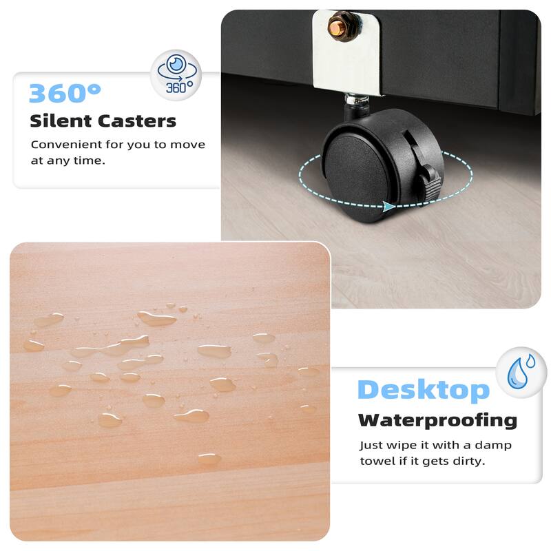 Erommy Tilt Out Trash Cabinet, Wooden Kitchen Trash Can Free Standing Waste Bin, Recycling Hideaway Garbage Can Holder