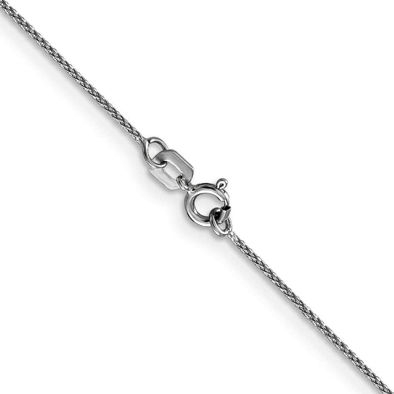 Curata 14k White Gold Solid Sparkle-Cut 0.65mm Pendant Necklace - 16 Inch - Spring Ring