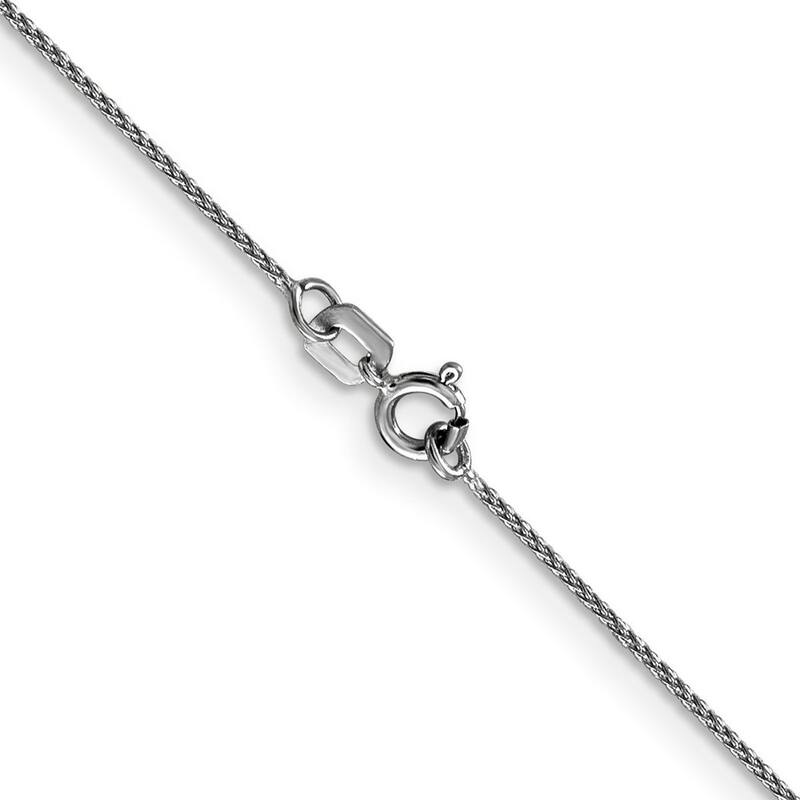 Curata 14k White Gold Solid Sparkle-Cut 0.65mm Pendant Necklace - 18 Inch - Spring Ring