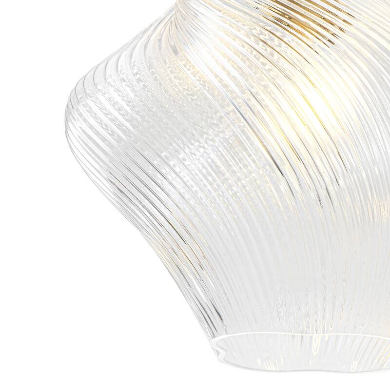 Modern Gold Kitchen Island Pendant Light with Clear Glass Shade - Dia.11.42-in