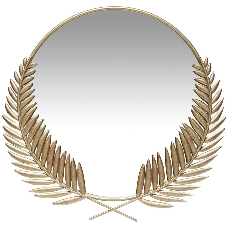 Empress 22 inch Decorative Traditional Round Wall Mirror - Brushed Gold - 22 x 2 x 22 - Gold
