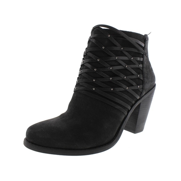 womens black ankle boots with studs