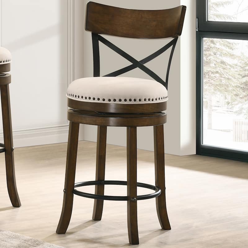 Heidi Modern Farmhouse Swivel Barstools (Set of 2) by Furniture of America