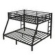 preview thumbnail 6 of 9, Black Full XL over King Size Metal Bunk Bed with Fence & Space-Saving Design
