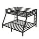 preview thumbnail 6 of 9, Full XL over King Size Metal Bunk Bed with Fence, Ladder, and Noise-Reducing Design