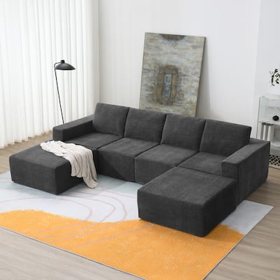 110"x72" Modular U-Shaped Sectional Sofa for Living Room & Bedroom