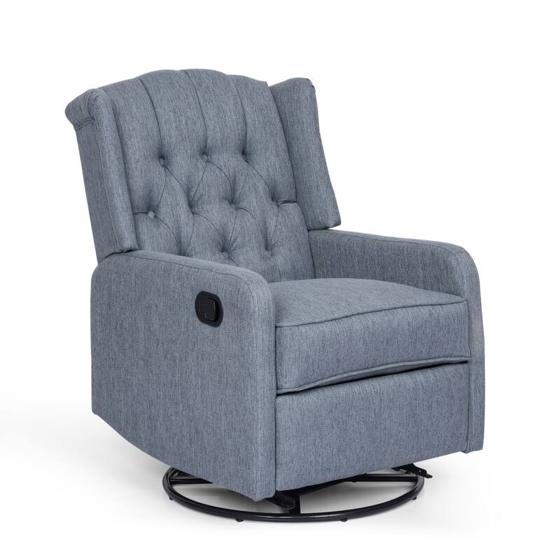 360° Rotation Lounge Chair with Classic Style for Living Room or Bedroom, Lever-Control Recliner for Reading & Relaxation