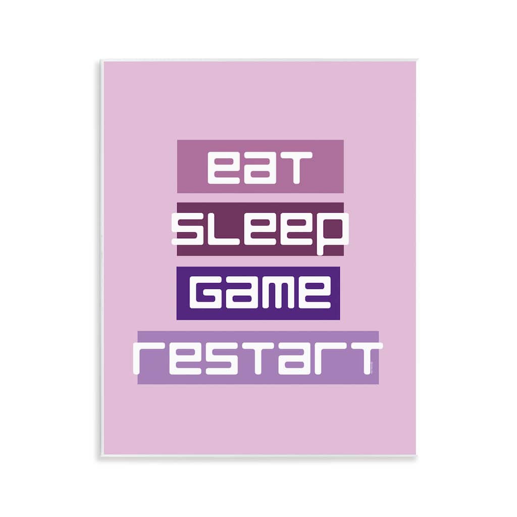 Stupell Eat Sleep Game Restart Wall Plaque Art Design By Yass Naffas Designs