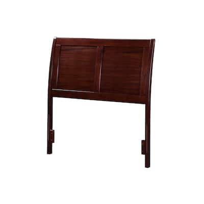 Sleigh Style Full Size Wood Headboard with Elegant Curves, USB Charger, and Easy Attachment to Bed Frames