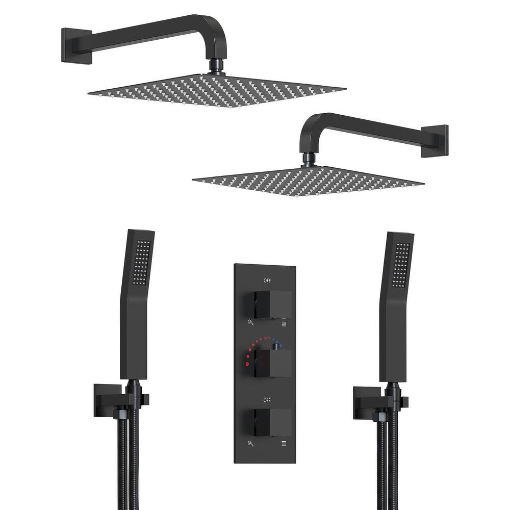 EVERSTEIN Dual Shower System 12" Rain Shower Head with High Pressure Handheld Sprays