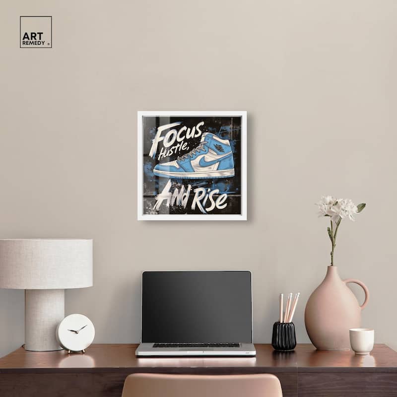 Hustle and Rise Sneaker Shadowbox by Art Remedy