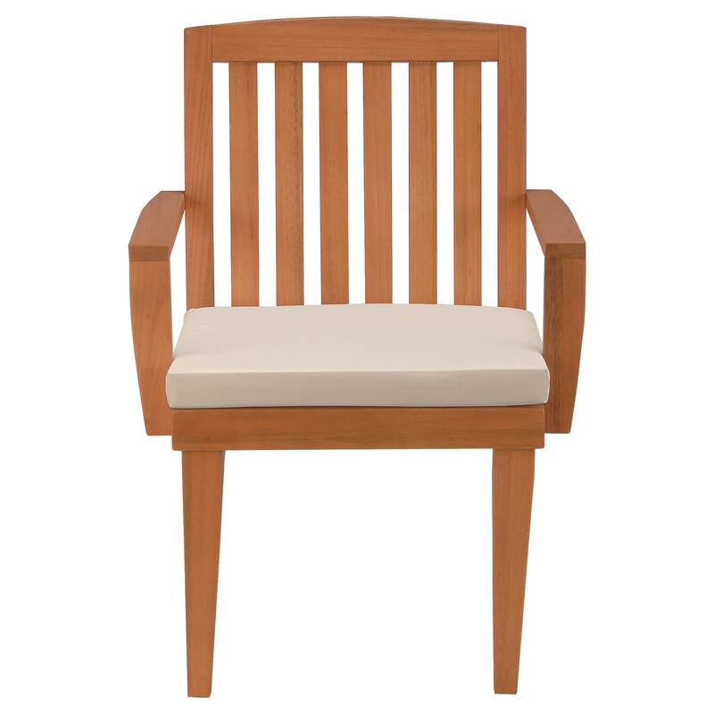 Eucalyptus Grandis Wood Dining Armchair, Beige by National Tree Company