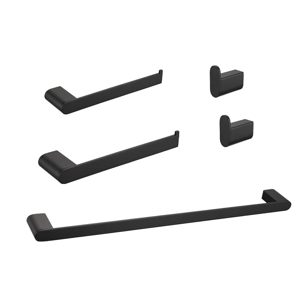 Wall Mount 5 Piece Bathroom Hardware Set Matte Black Bathroom Accessories Set Stainless Steel Towel Holder Bar Set