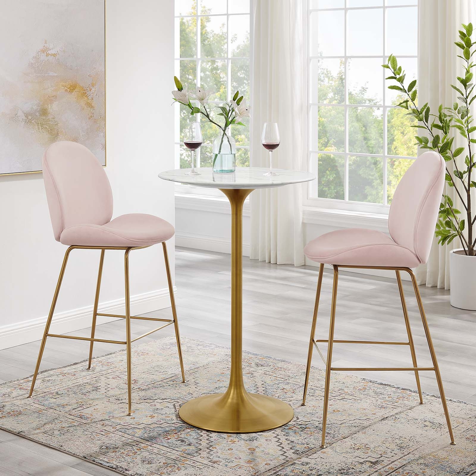 Gold bar deals table and stools