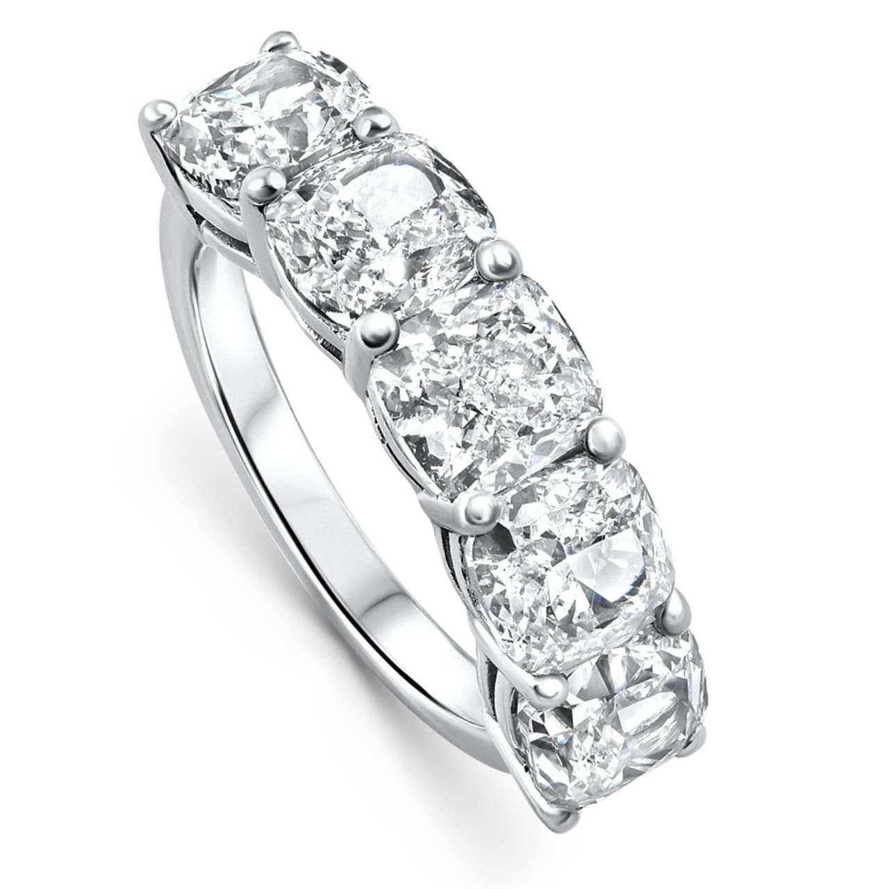 Bliss Diamond 5 1/4Ct Cushion Cut 5-Stone Diamond Wedding Anniversary ...