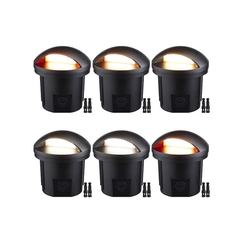LED 5W 5CCT Well Lights, Inground Landscape Lighting, 12-24V AC/DC Low Voltage - 6PACK