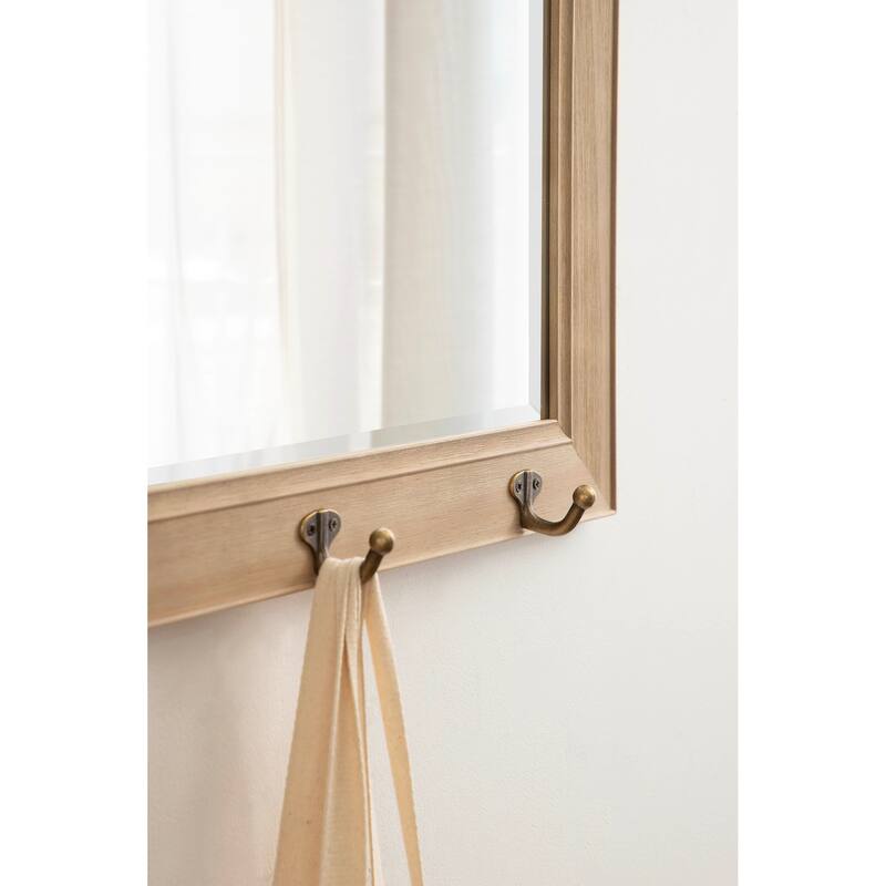 The Gray Barn Victorville Pub Mirror with 5 Metal Hooks - 36x18