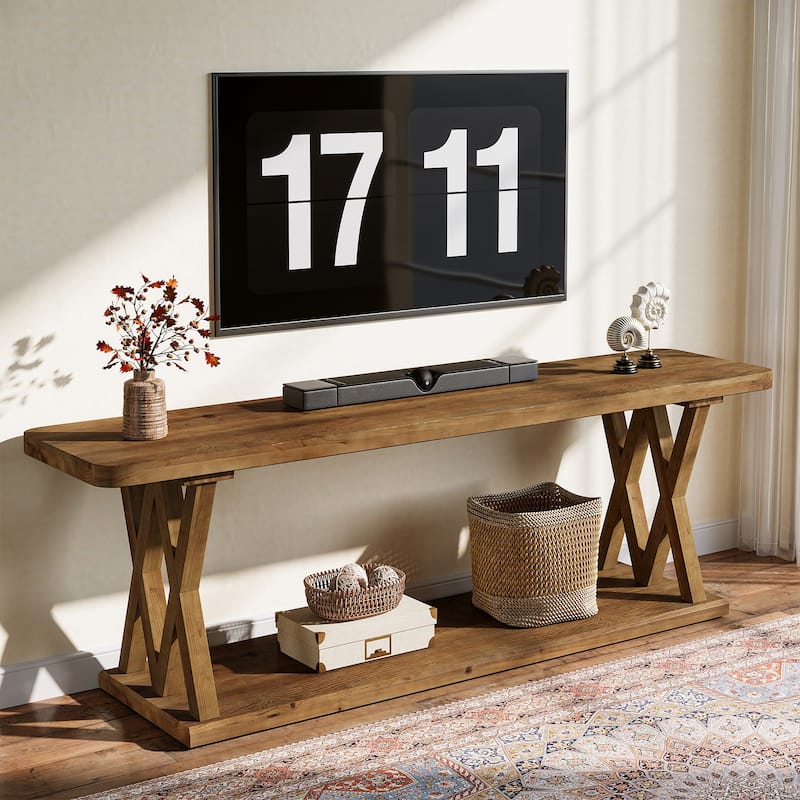 63" TV Stand for TVs Up to 75 Inches, Low Media Console Television Stands